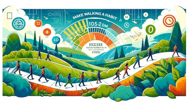 人生チャレンジ0001 - 散歩の習慣化。1日平均歩数で規定数を超えよ！